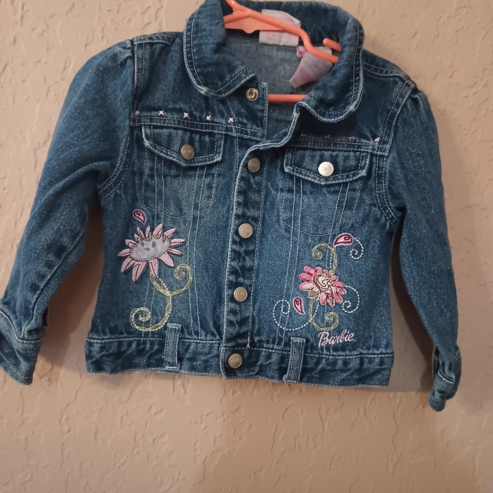 2003  Mattel Barbie Avenue  Floral print embroidered Jean Jacket size 3t